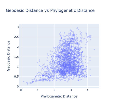 Geodesic distance, intermediate run